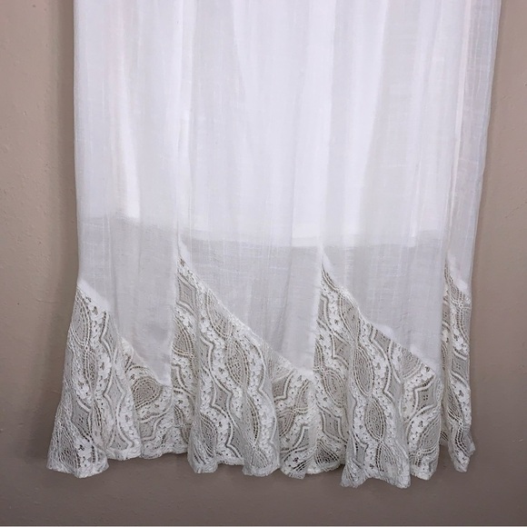 NEW Medium Apt 9 White Skirt Lace Accent Elastic Waistband Boho Bohemian Lined - Picture 7 of 16